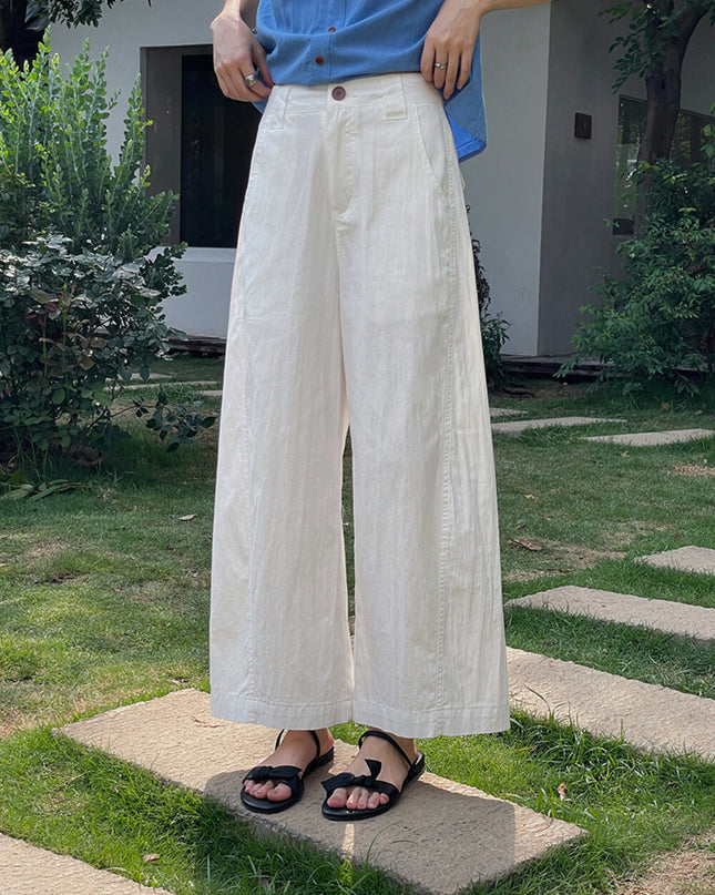 Korean Straight-Leg Cropped Pants