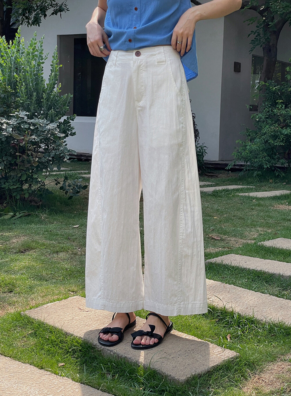 Korean Straight-Leg Cropped Pants