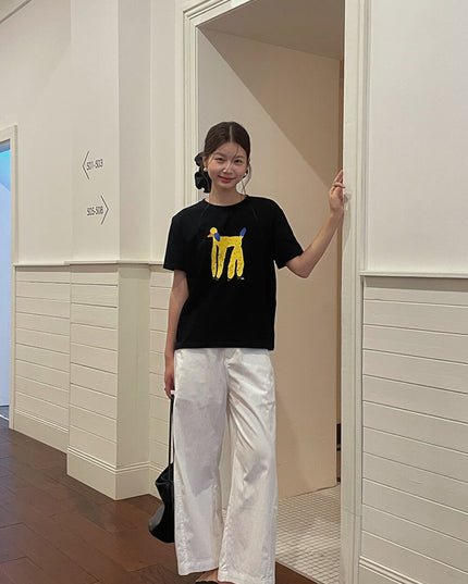 Korean Straight-Leg Cropped Pants