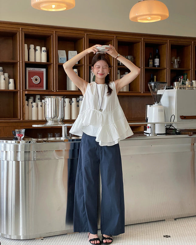 Korean Straight-Leg Cropped Pants