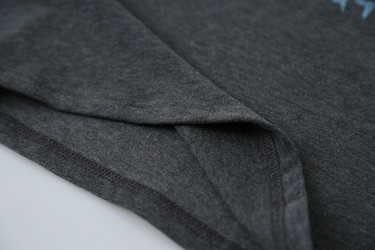 Comfy Cloud-Fleece Print Crew-Neck Short-Sleeve Tee