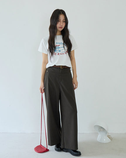 Comfy Cloud-Fleece Print Crew-Neck Short-Sleeve Tee