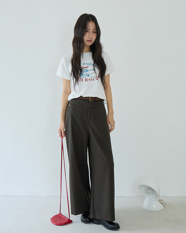 Comfy Cloud-Fleece Print Crew-Neck Short-Sleeve Tee