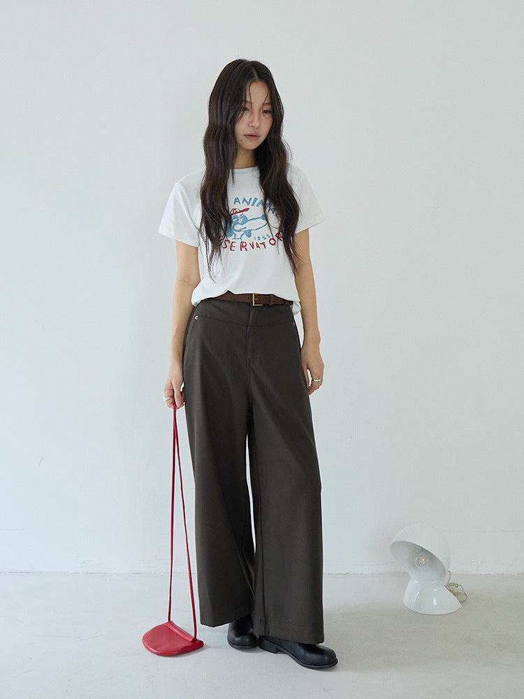 Comfy Cloud-Fleece Print Crew-Neck Short-Sleeve Tee
