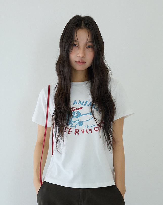 Comfy Cloud-Fleece Print Crew-Neck Short-Sleeve Tee