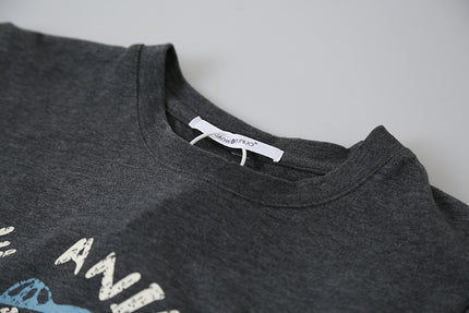 Comfy Cloud-Fleece Print Crew-Neck Short-Sleeve Tee