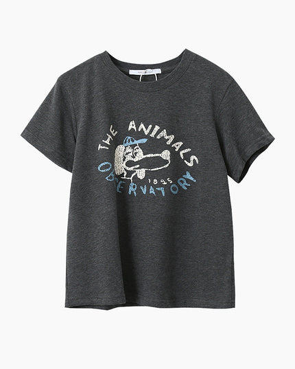 Comfy Cloud-Fleece Print Crew-Neck Short-Sleeve Tee