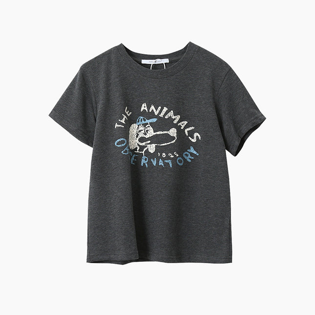 Comfy Cloud-Fleece Print Crew-Neck Short-Sleeve Tee