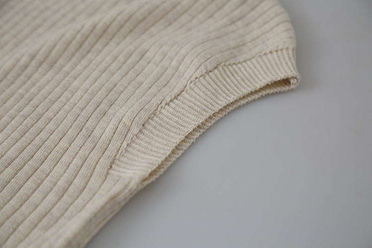Hollow Cross-Back Sleeveless Knit Tank