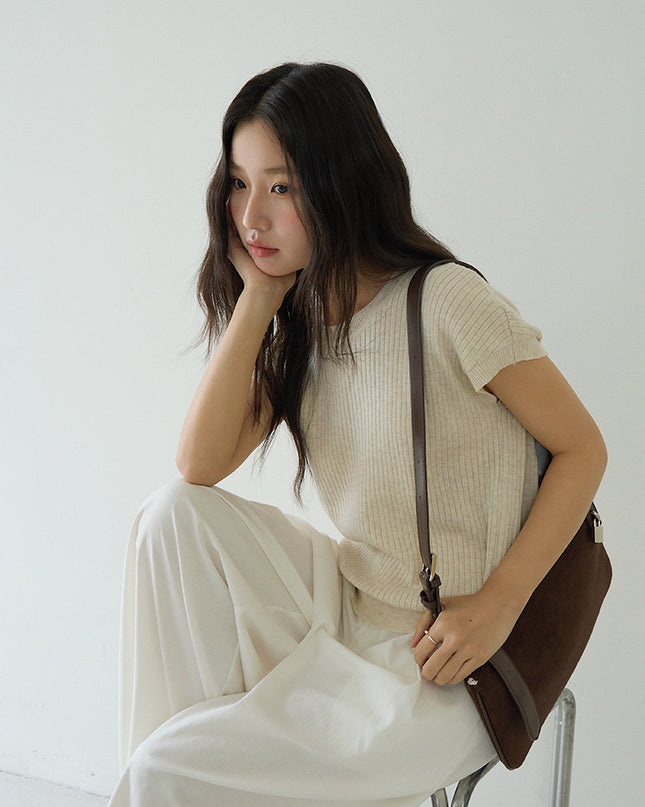 Hollow Cross-Back Sleeveless Knit Tank