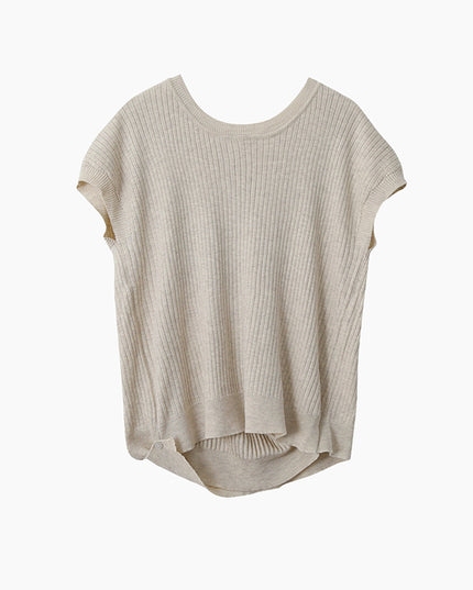 Hollow Cross-Back Sleeveless Knit Tank