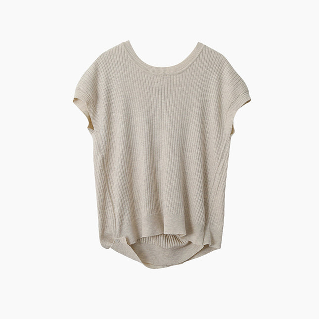 Hollow Cross-Back Sleeveless Knit Tank
