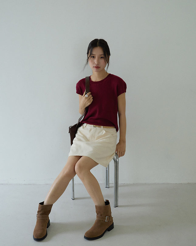 Hollow Cross-Back Sleeveless Knit Tank