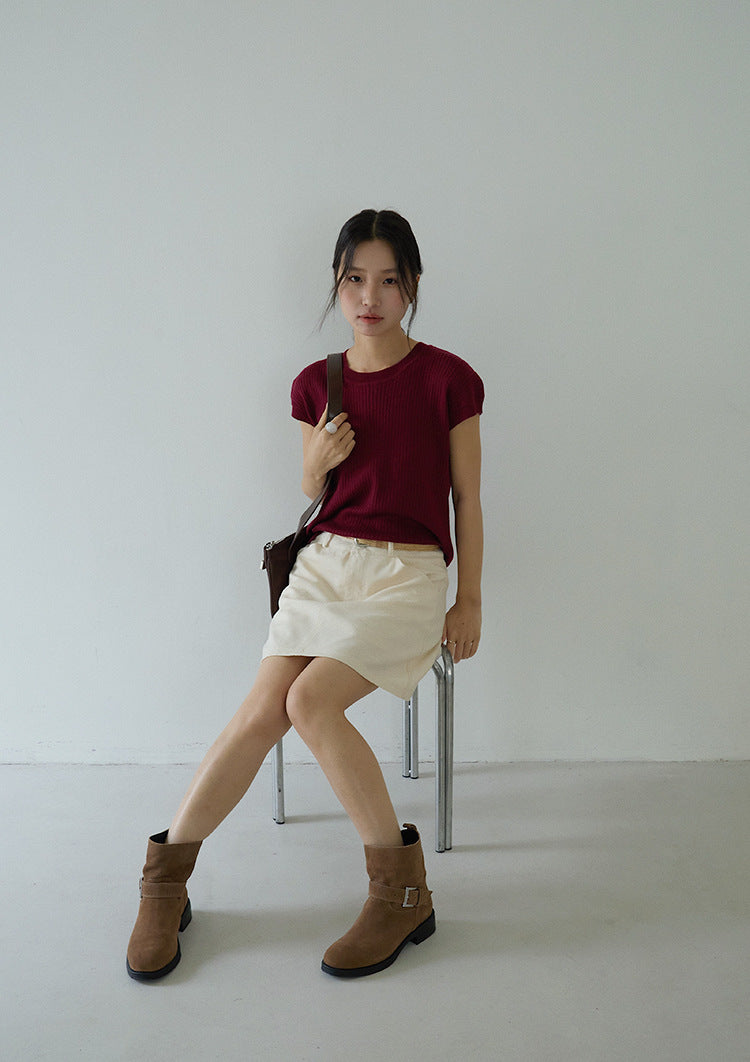Hollow Cross-Back Sleeveless Knit Tank