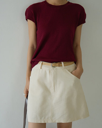 Hollow Cross-Back Sleeveless Knit Tank