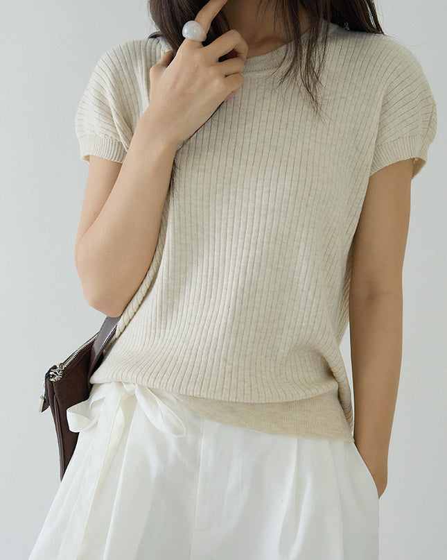 Hollow Cross-Back Sleeveless Knit Tank