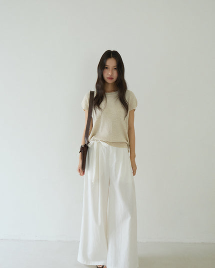 Hollow Cross-Back Sleeveless Knit Tank