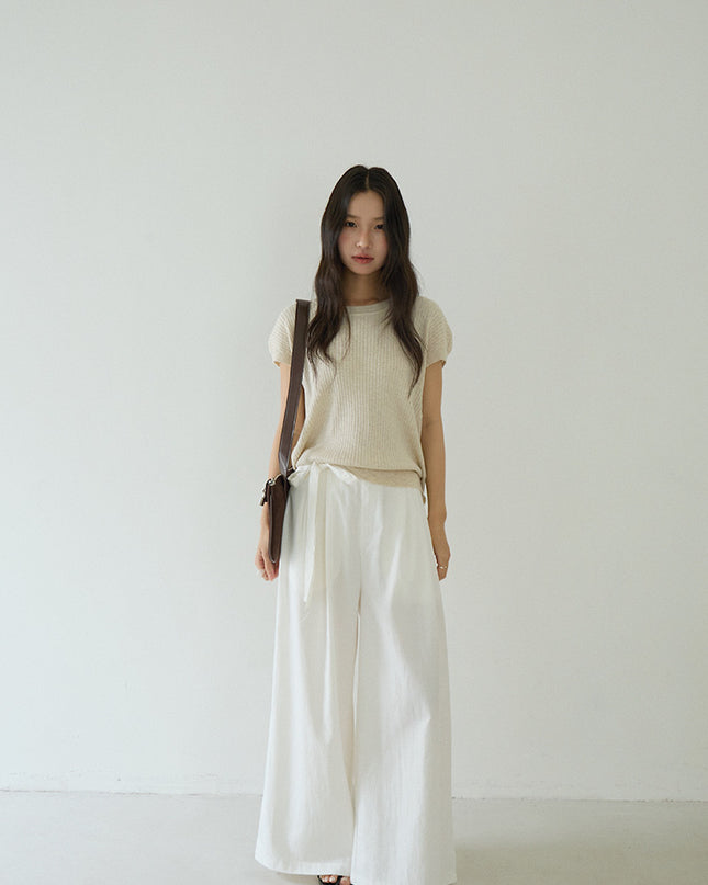 Hollow Cross-Back Sleeveless Knit Tank
