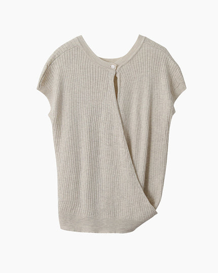 Hollow Cross-Back Sleeveless Knit Tank