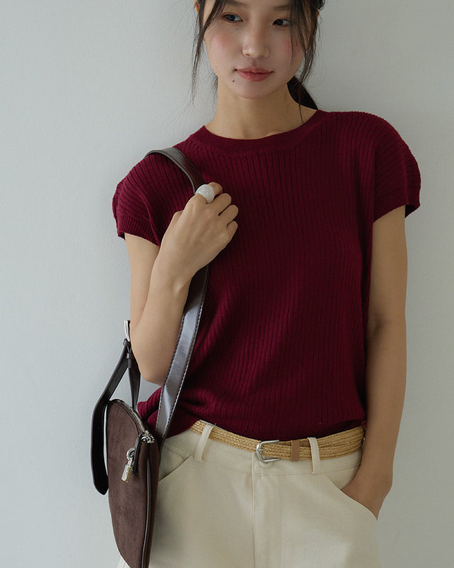 Hollow Cross-Back Sleeveless Knit Tank