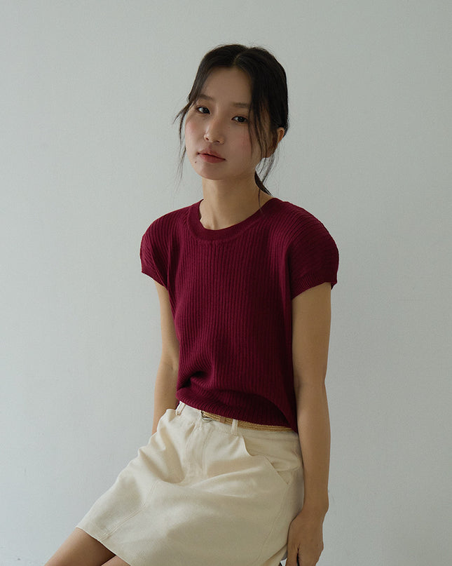Hollow Cross-Back Sleeveless Knit Tank