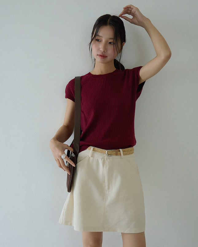 Hollow Cross-Back Sleeveless Knit Tank