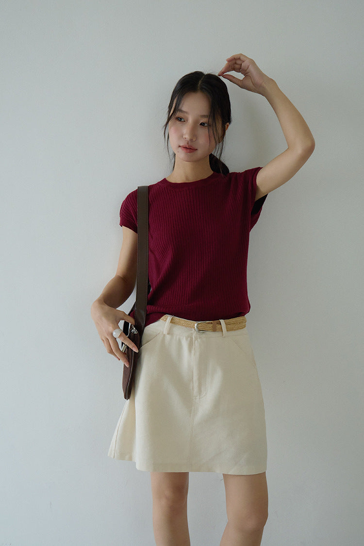 Hollow Cross-Back Sleeveless Knit Tank