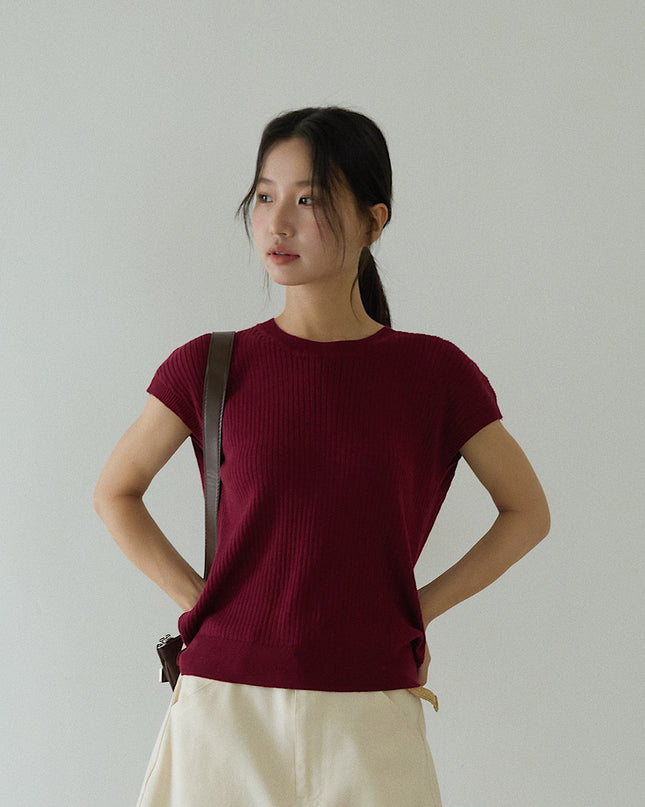 Hollow Cross-Back Sleeveless Knit Tank