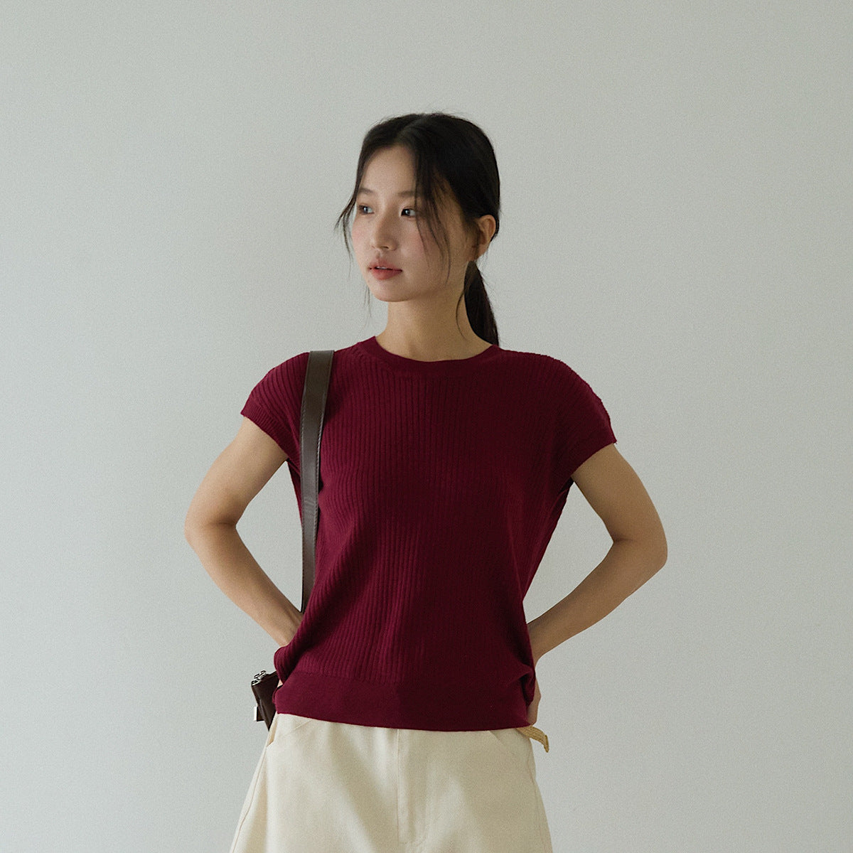 Hollow Cross-Back Sleeveless Knit Tank
