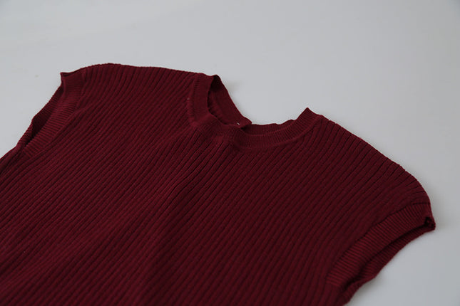 Hollow Cross-Back Sleeveless Knit Tank