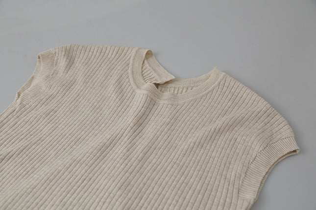 Hollow Cross-Back Sleeveless Knit Tank
