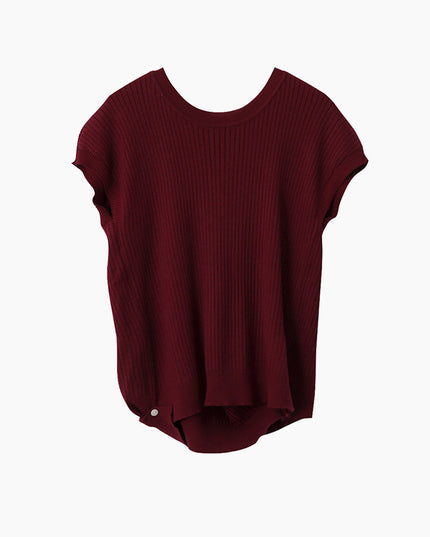 Hollow Cross-Back Sleeveless Knit Tank