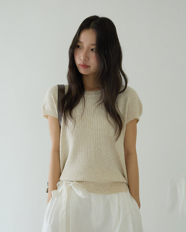 Hollow Cross-Back Sleeveless Knit Tank
