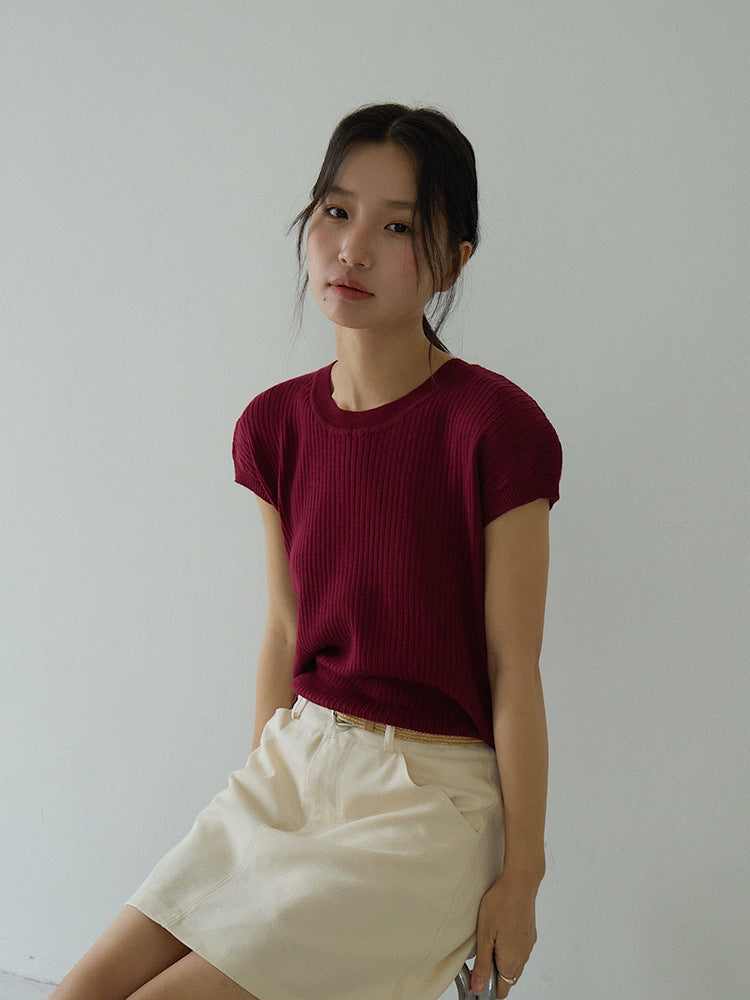Hollow Cross-Back Sleeveless Knit Tank