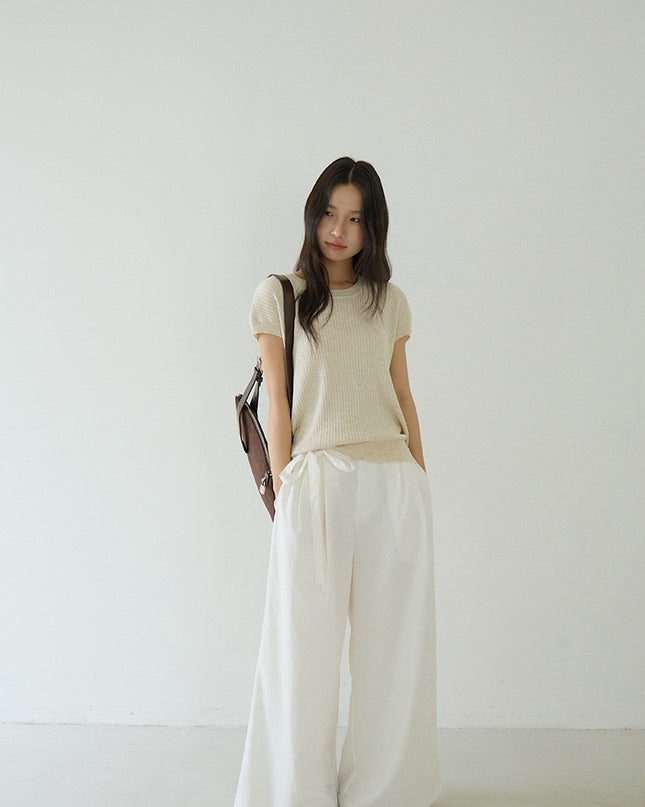 Hollow Cross-Back Sleeveless Knit Tank
