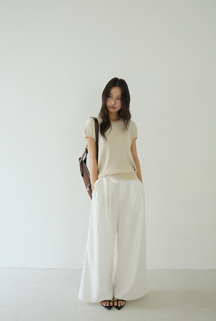 Hollow Cross-Back Sleeveless Knit Tank