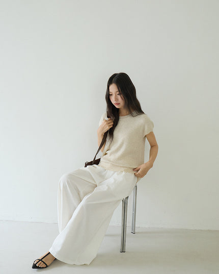 Hollow Cross-Back Sleeveless Knit Tank