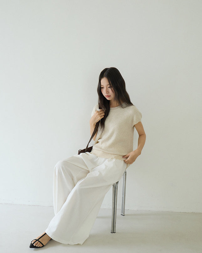 Hollow Cross-Back Sleeveless Knit Tank