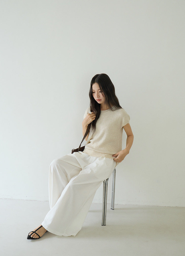 Hollow Cross-Back Sleeveless Knit Tank