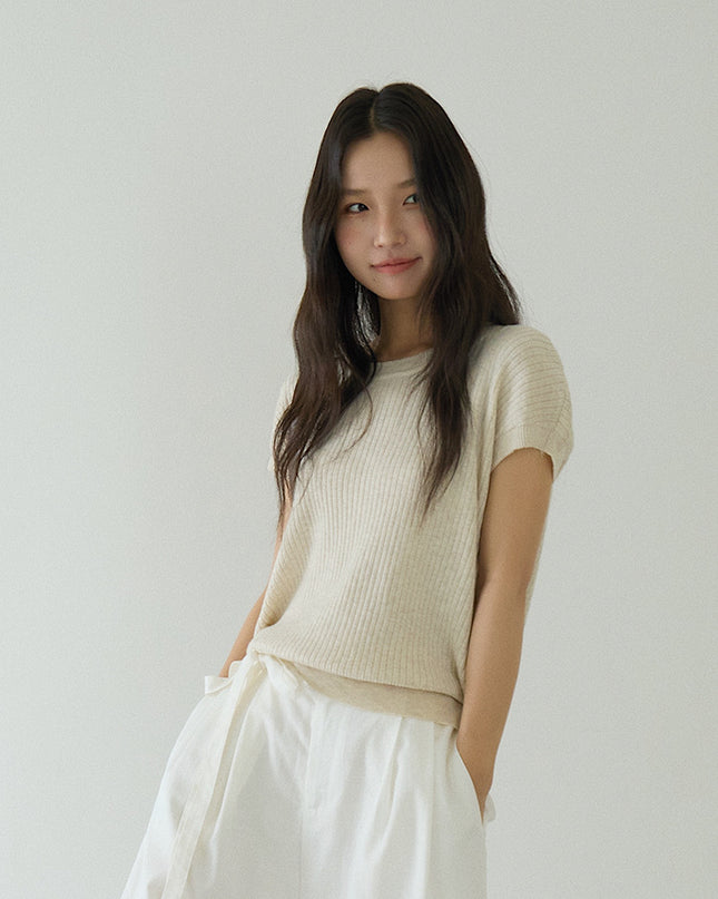 Hollow Cross-Back Sleeveless Knit Tank