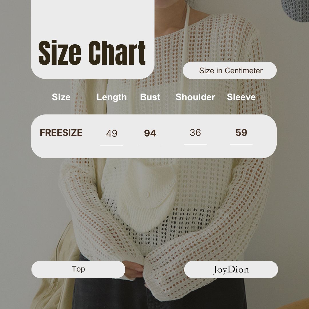 Airy Open-Knit Long-Sleeve Pullover with Knit Mini Pouch (no singlet)