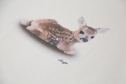 Deer Print Regular-Shoulder Slimming Short-Sleeve Tee