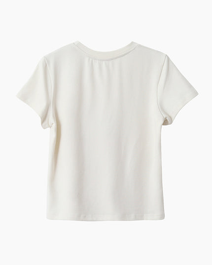 Deer Print Regular-Shoulder Slimming Short-Sleeve Tee