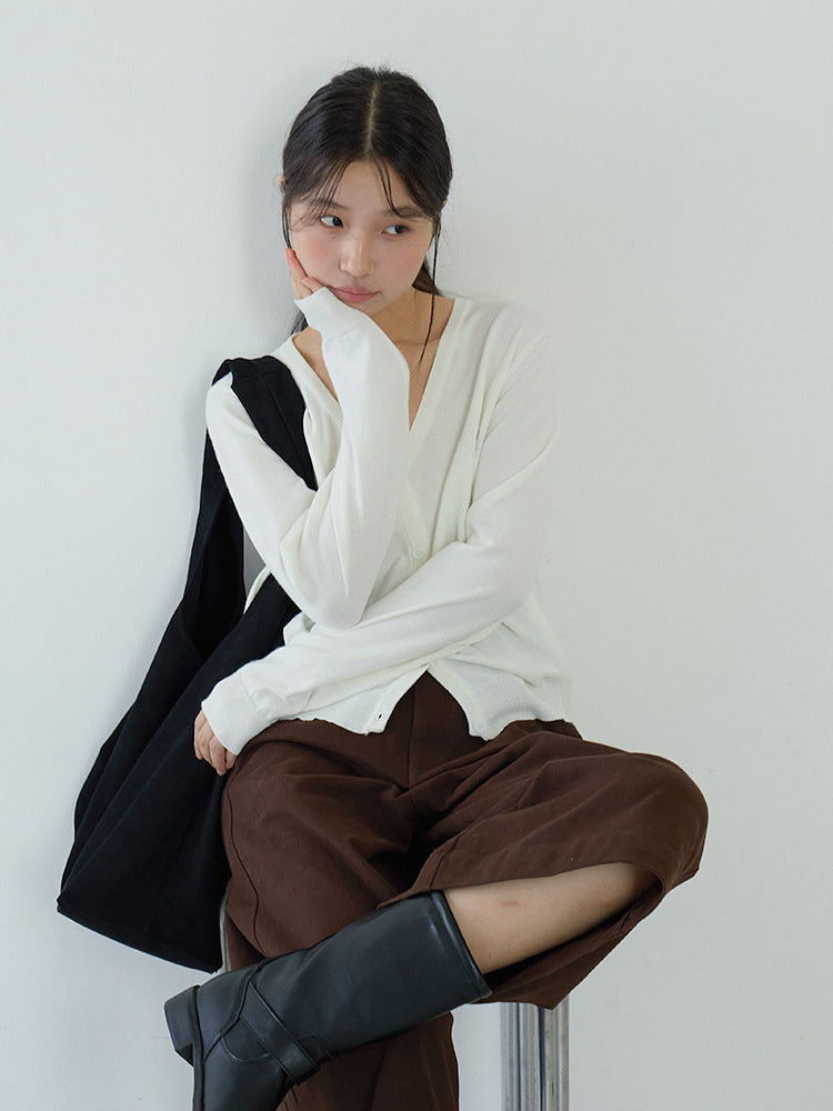 Elegant V-Neck Lightweight Cardigan