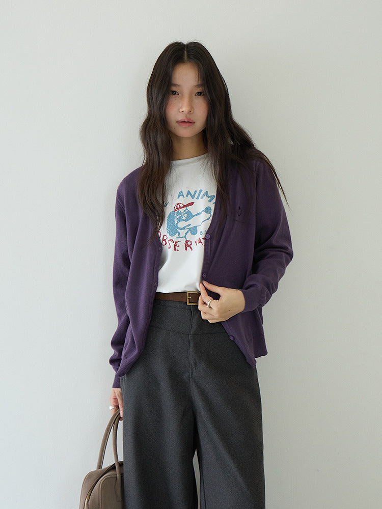 Elegant V-Neck Lightweight Cardigan