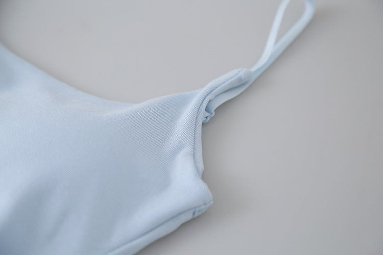 Slim-Fit Low-Neck Padded Spaghetti Strap Tank Top