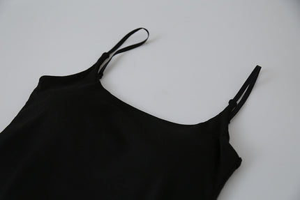 Slim-Fit Low-Neck Padded Spaghetti Strap Tank Top