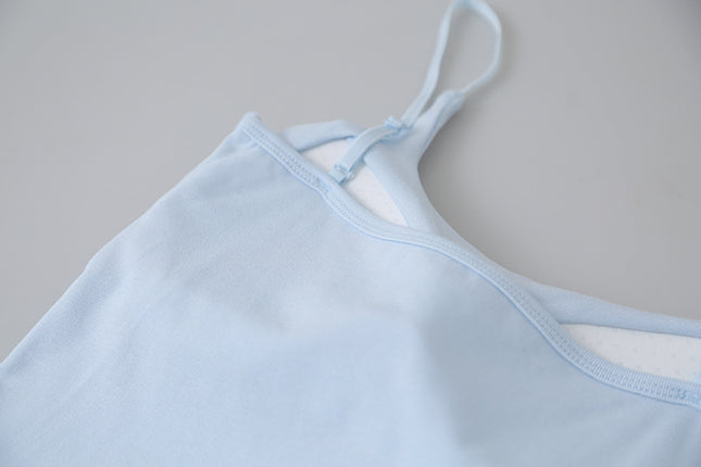 Slim-Fit Low-Neck Padded Spaghetti Strap Tank Top