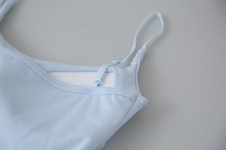 Slim-Fit Low-Neck Padded Spaghetti Strap Tank Top