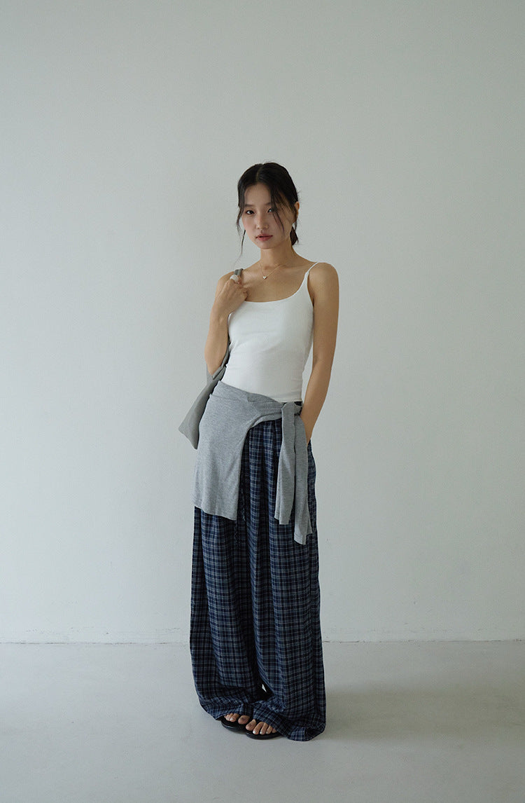 Slim-Fit Low-Neck Padded Spaghetti Strap Tank Top